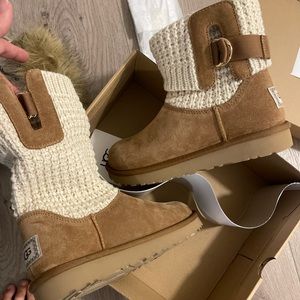 UGG Classic Solene Mini Knit Booties Size 8 NWT